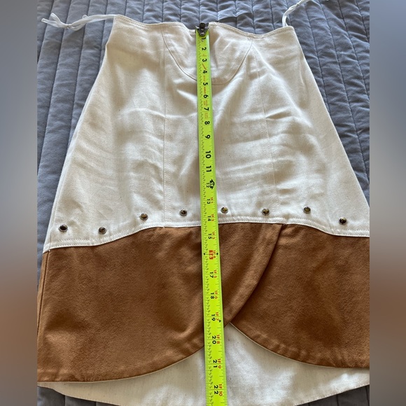 YOUNG EDWARDIAN Rare Vintage Ivory/Brown 2 Piece Set Bolero Jacket/Skirt Size 9 - Picture 12 of 14